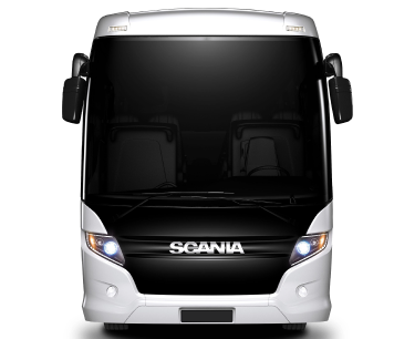 Grey bus Scania