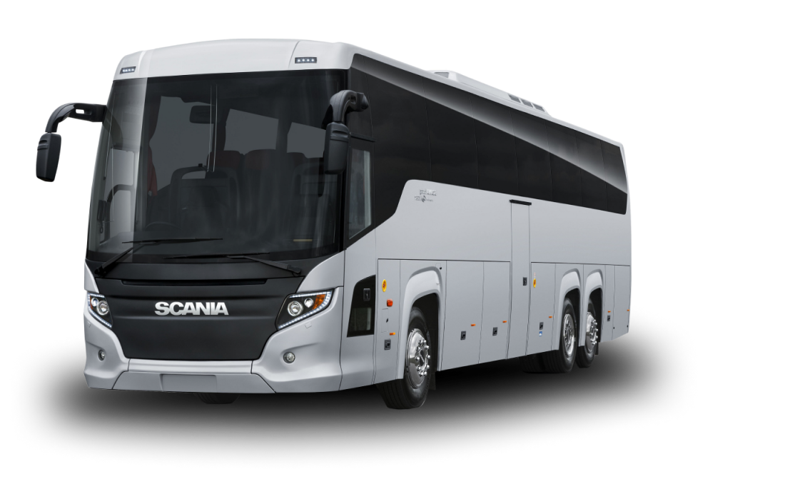 Grey bus Scania
